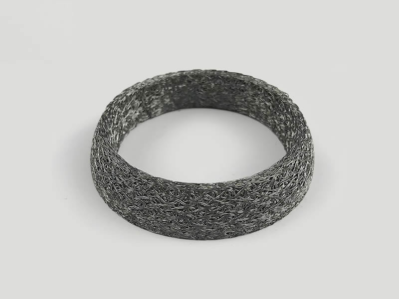 a special ring-shaped compressed knitted mesh filter in conical ring shape