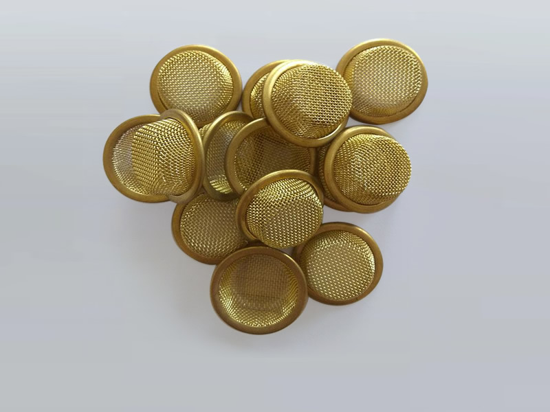 several pieces of dome shape brass wire mesh filter with brass frame
