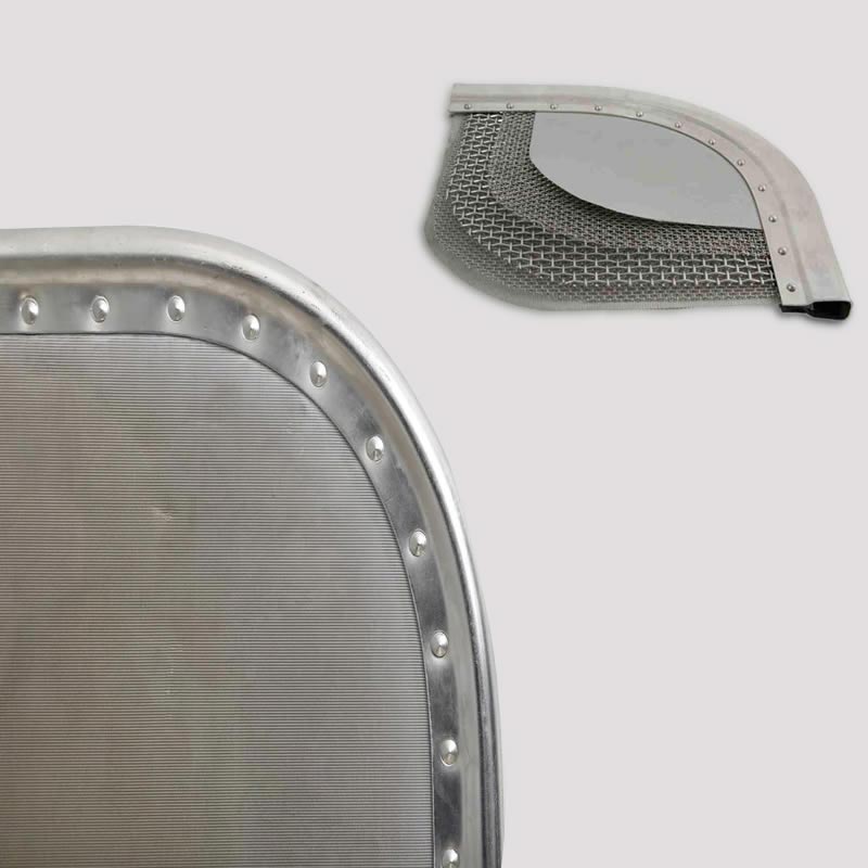 two stainless steel filter leaf with four layers of different woven mesh and uniformly fixed by rivets