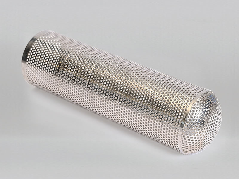 a piece of perforated filter with arch bottom