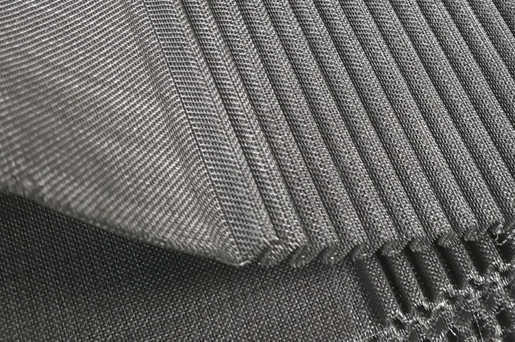 one pleated filter element with several layers of woven mesh combined together