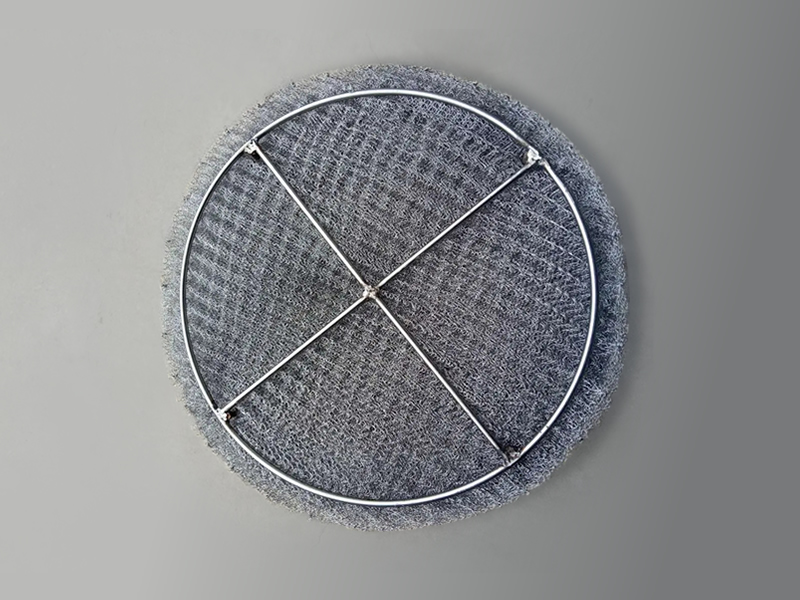 a round integrated SS304 demister pad with round bar grating