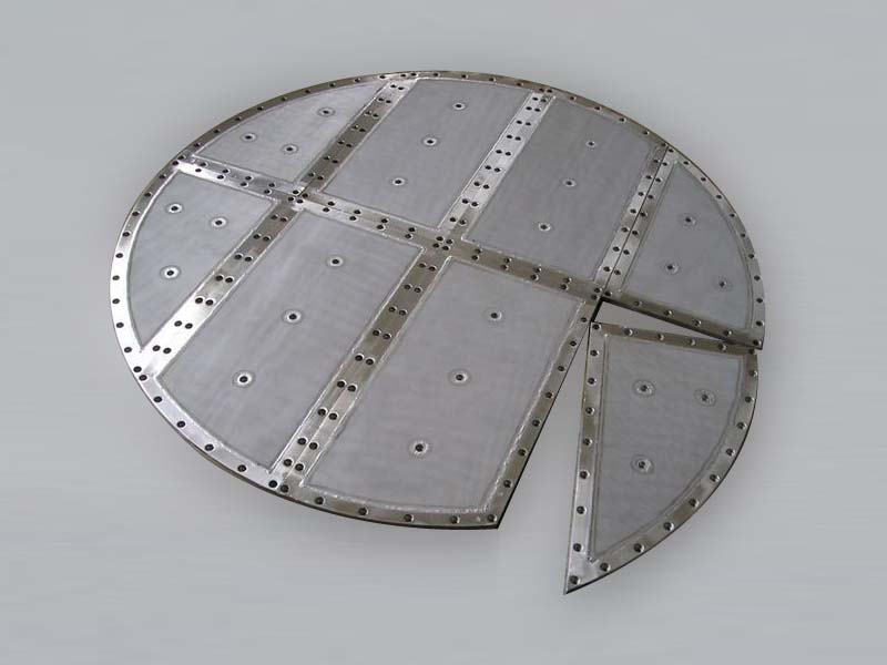 The nutsche filter disc is constructed by 8 small segments.