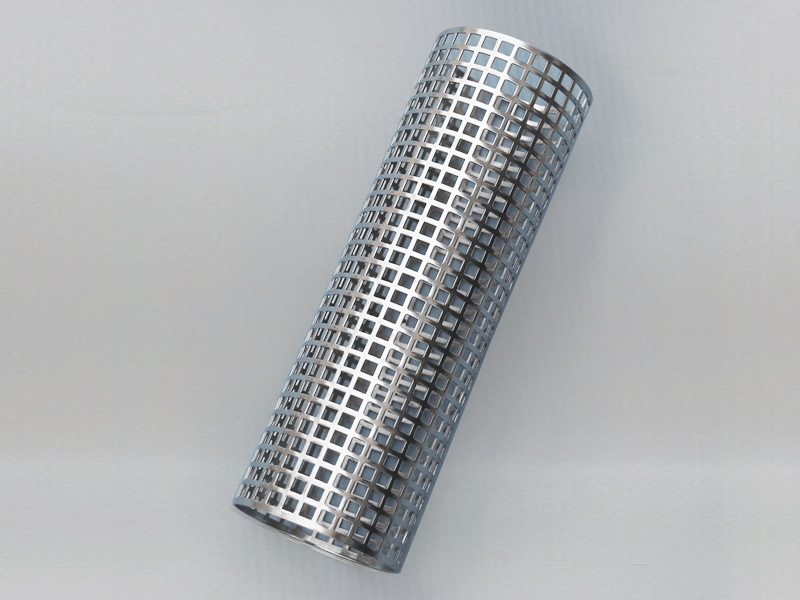 a straight welded perforated pipe with square holes