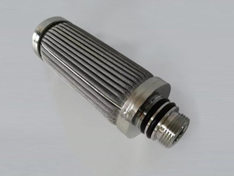 Stainless steel pleated candle filter with a threaded end connection