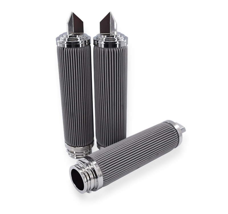 three pieces of stainless steel candle filter element with 226 connector