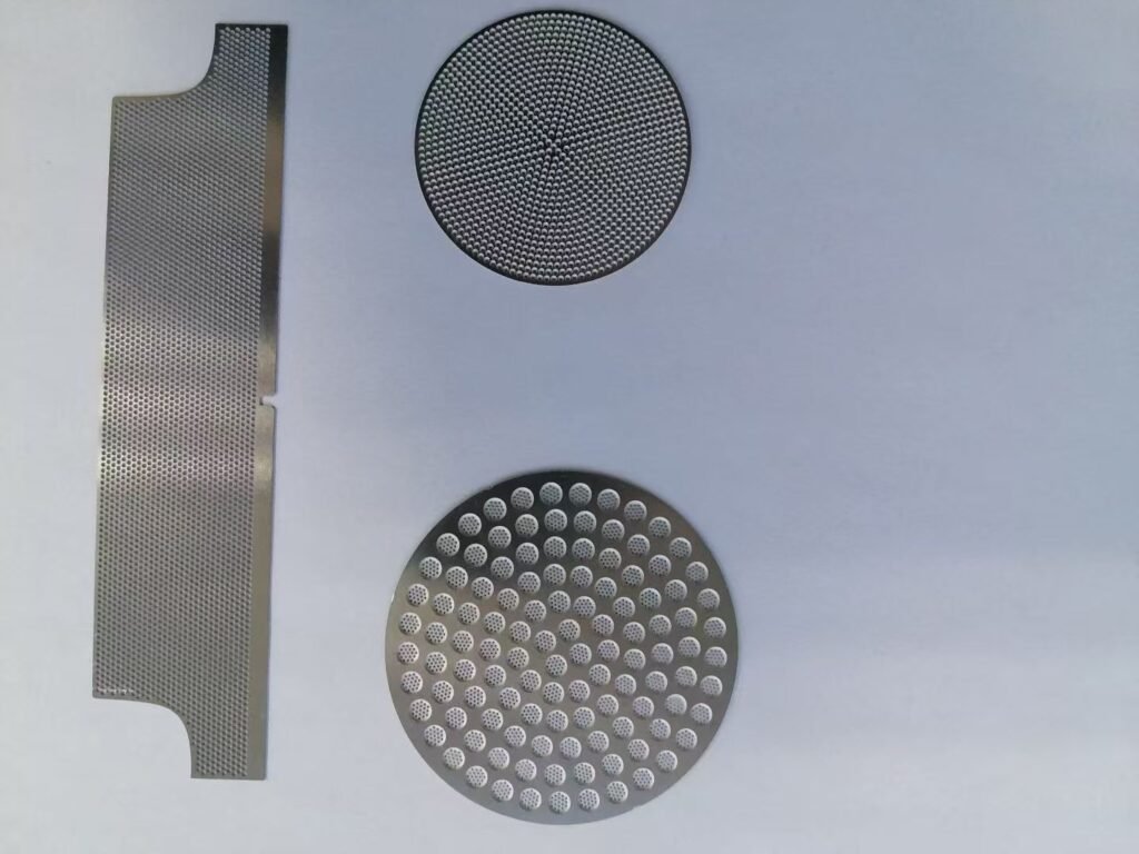 Custom irregular photo etched metal part and circular filter screens