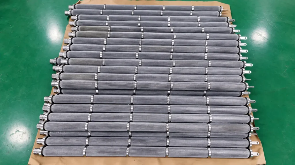Illustration of finished pleated metal filter cartridge configurations